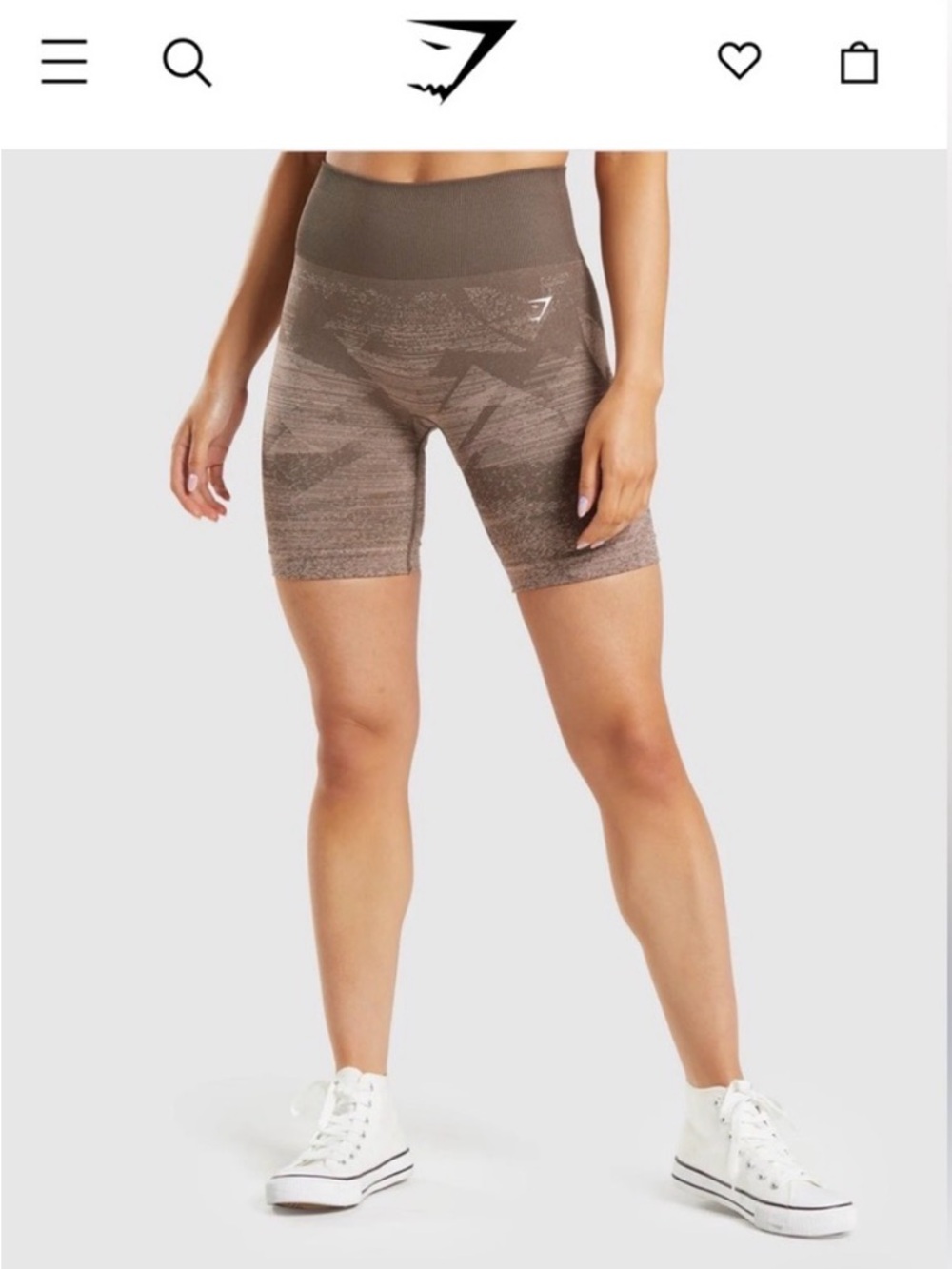 Gymshark Taupe Seamless High-Waist Bike Shorts